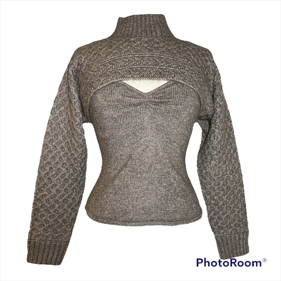 NWT Anthropologie heather brown two piece sweater size S - Picture 2 of 11